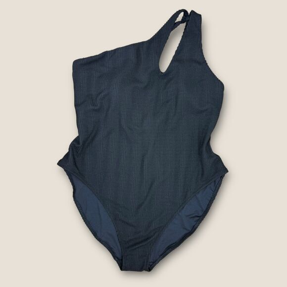 NEW Old Navy One Piece Bathing Suit Size 3X Ribbed One Shoulder Tropical Swim - Picture 1 of 6